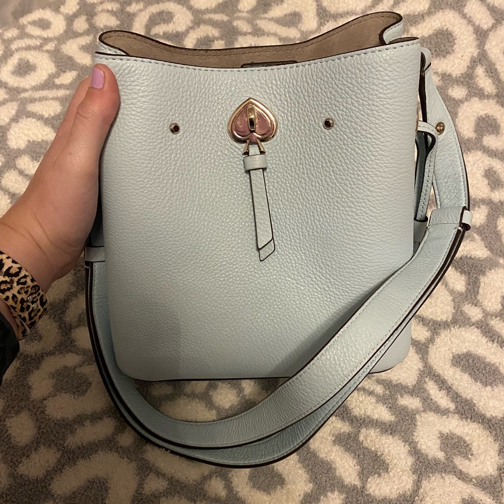 Teal Kate Spade bucket bag